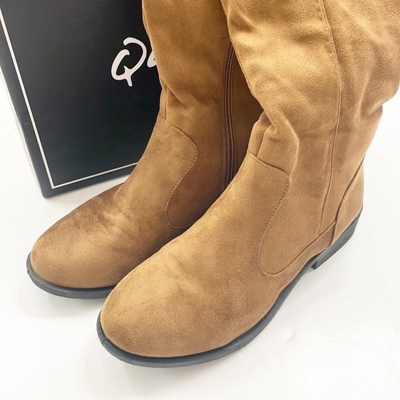 Qupid Zion tie back boots in coffee - Picture 4 of 10